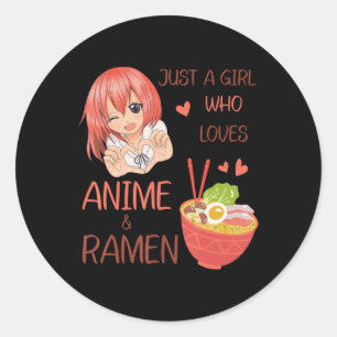 Adesivo Apenas uma garota que ama Anime e Ramen Japan Anim