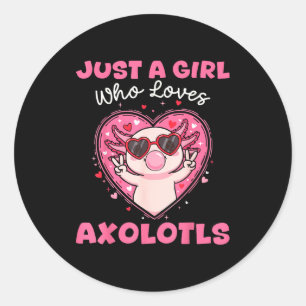 Adesivo Apenas Uma Garota Que Ama Axolotes Camisetas Fofo