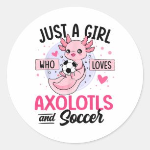 Adesivo Apenas Uma Garota Que Ama Axolotes E Futebol Kawai