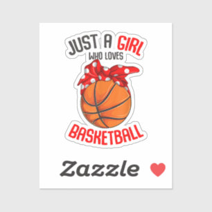 Adesivo Apenas uma Garota que Ama Basquetebol Garota