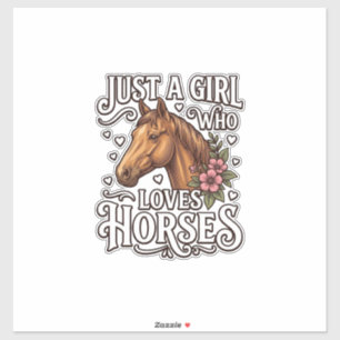 Adesivo Apenas Uma Garota Que Ama Cavalos Design Vintage D