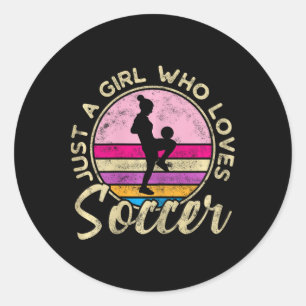Adesivo Apenas Uma Garota Que Ama Futebol Feminino Retro V