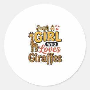Adesivo Apenas Uma Garota Que Ama Girafas Vetor Vintage De