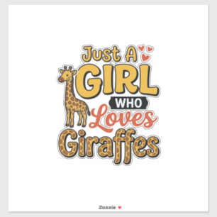 Adesivo Apenas Uma Garota Que Ama Girafas Vetor Vintage De