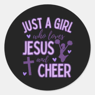 Adesivo Apenas Uma Garota Que Ama Jesus E Cheer Cheerleadi