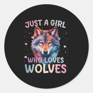 Adesivo Apenas Uma Garota Que Ama Lobos Amante De Lobos Mu