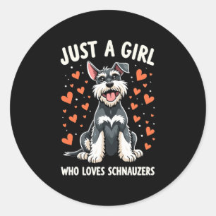Adesivo Apenas uma garota que ama o Miniature Schnauzer