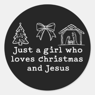 Adesivo Apenas uma Garota que Ama o Natal e Jesus Nativida