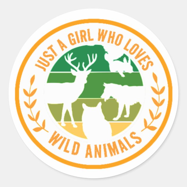 Adesivo Apenas uma garota que ama o presente de animais se (Frente)