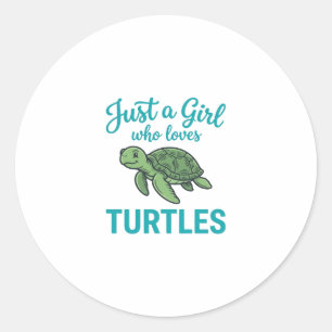 Adesivo Apenas uma Garota que Ama Tartarugas Camiseta Vint