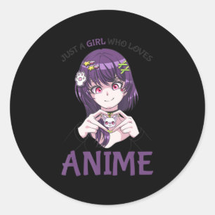 Adesivo Apenas Uma Menina Que Ama Anime Adolescentes Menin