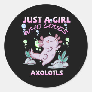 Adesivo Apenas Uma Menina Que Ama Axolotls Anime Kawaii Gi