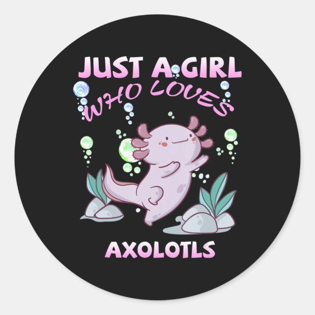 Adesivo Apenas Uma Menina Que Ama Axolotls Anime Kawaii Gi (Frente)