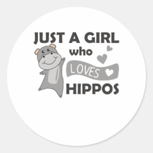 Adesivo Apenas Uma Menina Que Ama Hippos Cute Hippo