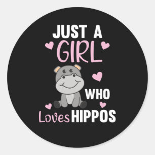 Adesivo Apenas Uma Menina Que Ama Hippos Cute Hippo