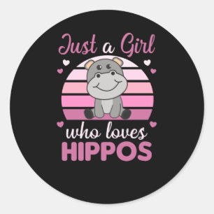 Adesivo Apenas Uma Menina Que Ama Hippos Cute Hippo