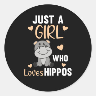 Adesivo Apenas Uma Menina Que Ama Hippos Cute Hippo