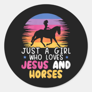 Adesivo Apenas Uma Menina Que Ama Jesus E Cavalos Equestre