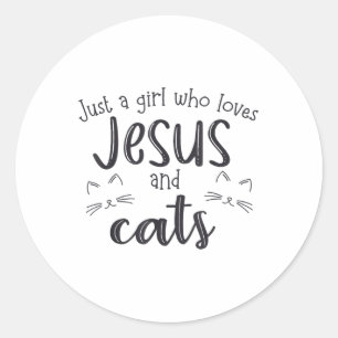 Adesivo Apenas Uma Menina Que Ama Jesus E Gatos _3
