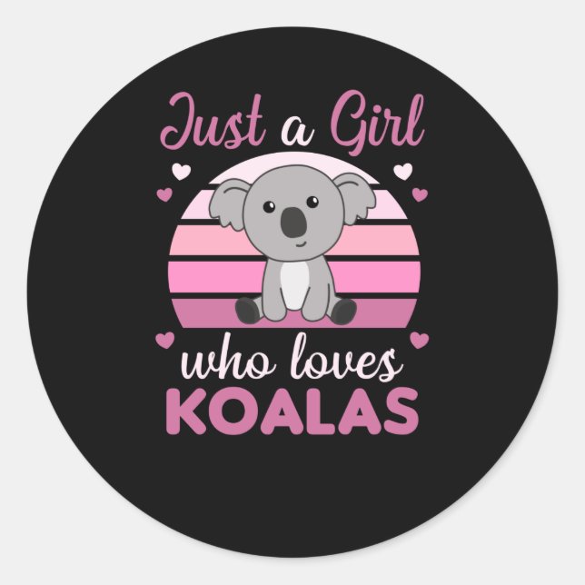 Adesivo Apenas Uma Menina Que Ama O Urso Koalas Cute Koala (Frente)