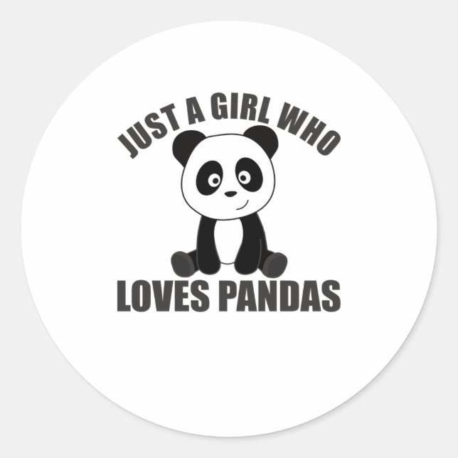 Adesivo Apenas Uma Menina Que Ama Pandas Cute Animais Pand (Frente)