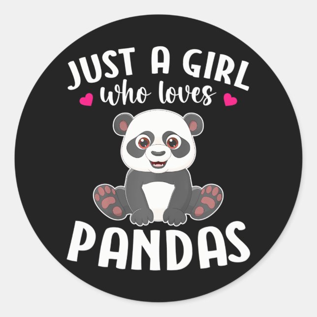 Adesivo Apenas Uma Menina Que Ama Pandas Cute Panda (Frente)