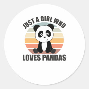 Adesivo Apenas Uma Menina Que Ama Pandas Cute Panda Vintag