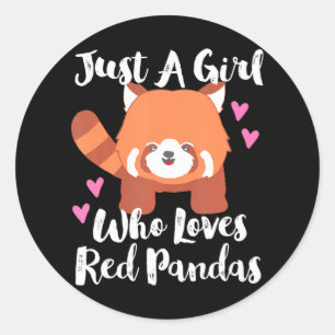 Adesivo Apenas Uma Menina Que Ama Pandas Vermelhas com Cor