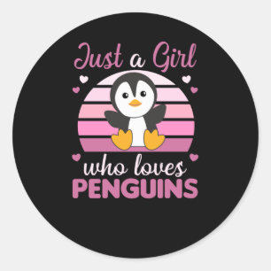 Adesivo Apenas Uma Menina Que Ama Pinguins Coração Pinguim