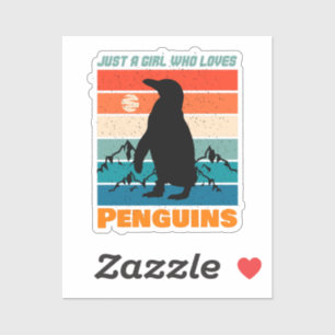 Adesivo Apenas Uma Menina Que Ama Pinguins, Retro Animal