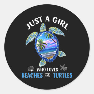 Adesivo Apenas Uma Menina Que Ama Praias E Tartarugas - Pr