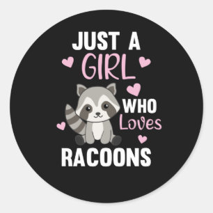 Adesivo Apenas Uma Menina Que Ama Racoons Kawaii Raccoon