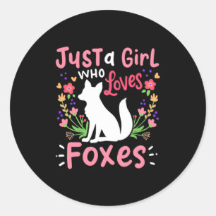 Adesivo Apenas Uma Menina Que Ama Raposas E Flor