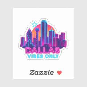 Adesivo Apenas Vibrações de Dallas – Neon Skyline 1980s Sy