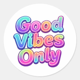Adesivo Apenas Vibrações Positivas Tipografia Colorida Pre