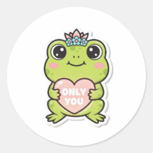 Adesivo Apenas Você Sticker de Sapo Fofo Com Coração Brilh