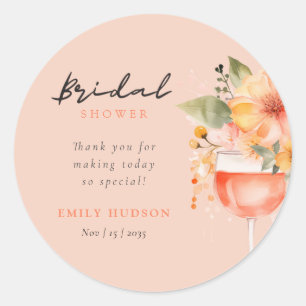 Adesivo Aperol Spritz Floral Chá de Noiva