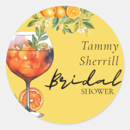 Adesivo Aperol Spritz Laranja Aguarela Chá de Noiva