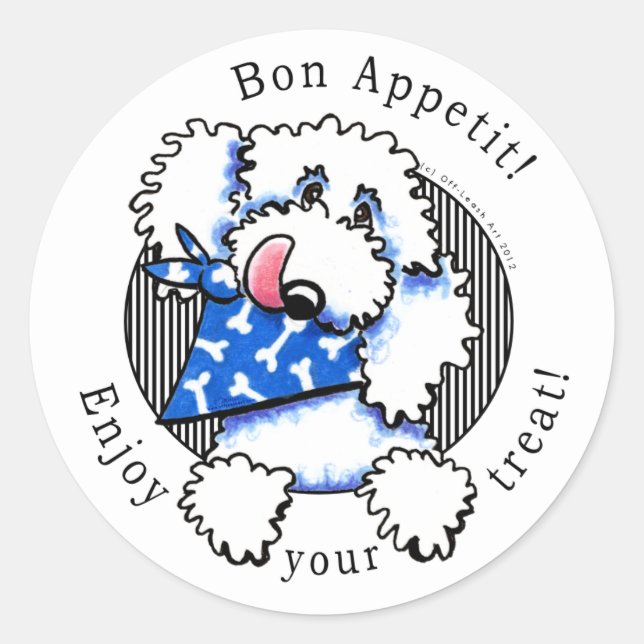 Adesivo Apetite de Cão Bon! Pet Treats Labels Branco (Frente)