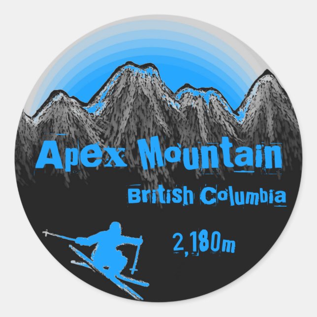 Adesivo Apex Mountain British Columbia Blue ski stickers (Frente)