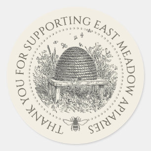 Adesivo Apiário Personalizado Obrigado Rotular Pista com A