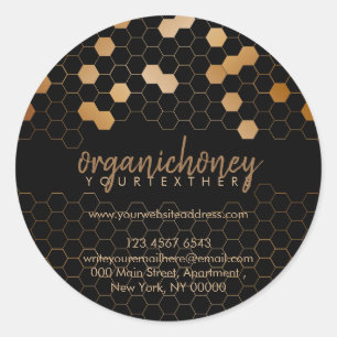 Adesivo Apiarista Honey Jar Beewax Vela Dourada Honeycomb