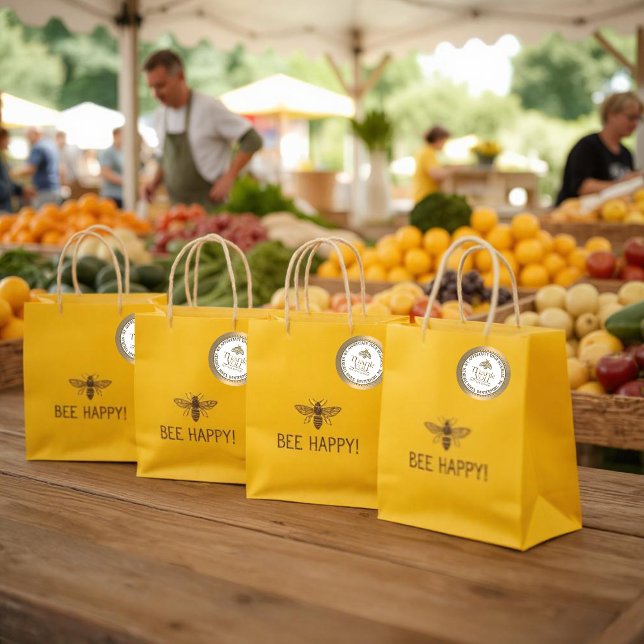 ADESIVO APIARY 3D DOURADO HONEY BEER LOGO BUSINESS OBRIGAD (Criador carregado)