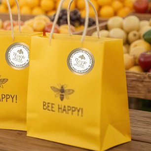 ADESIVO APIARY 3D DOURADO HONEY BEER LOGO BUSINESS OBRIGAD