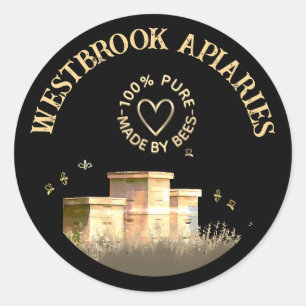 Adesivo Apiary Beekeeper's Label Beehives Black