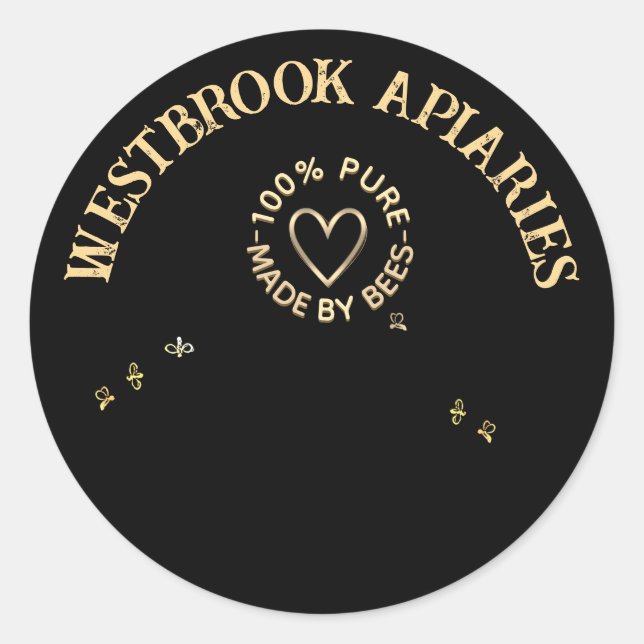 Adesivo Apiary Beekeeper's Label Beehives Black (Frente)