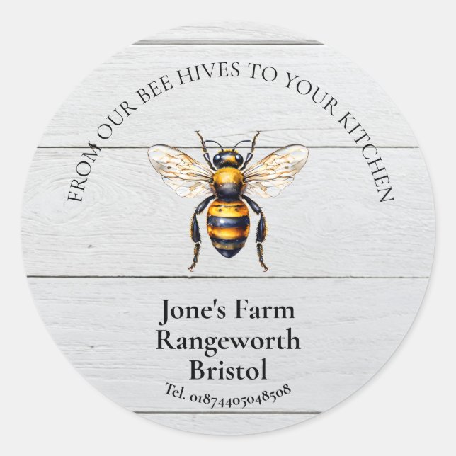 Adesivo apicultor marketing produz mel (Frente)