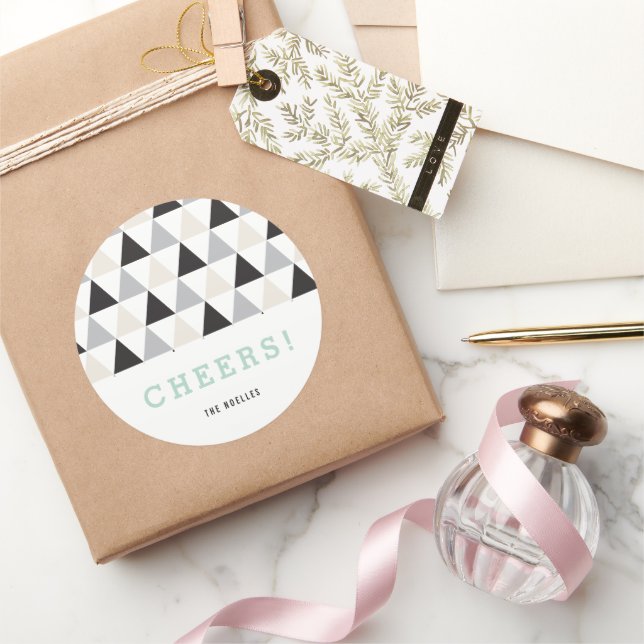 Adesivo Aplausos de Ano Novo Neutro Mod Geométrico Feriado (Presentear)