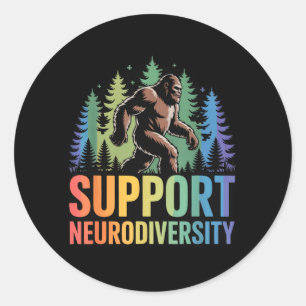 Adesivo Apoie a Neurodiversidade Divertido Pé Grande Autis