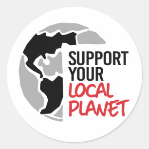 Adesivo Apoie o seu planeta local